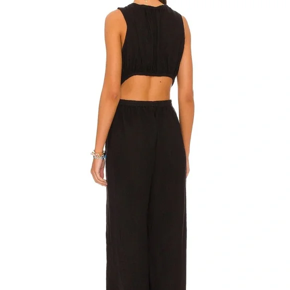 Black jumpsuit! Used for a one time event,washed,cleaned and ready to go!